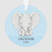 Blue Polka Dot Elephant Personnalisé Garçon bébé (dos)