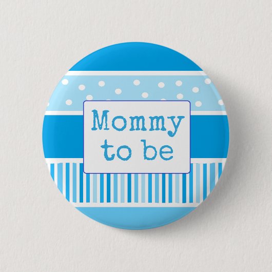 Blue Polka Dot mama om Baby shower Button te zijn (Voorkant)