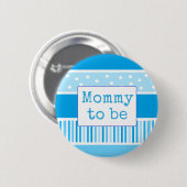 Blue Polka Dot mama om Baby shower Button te zijn (Voorkant /achterkant)