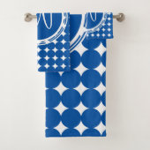 Blue Polka Dot Monogram Bad Handdoek (Insitu)