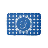 Blue Polka Dot Monogram Badmat (Voorkant)