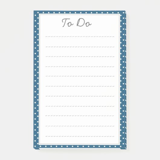 Blue Polka Dot Pattern Post-it® Notes (Voorkant)