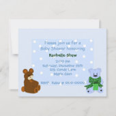 Blue Polka Dot Petits Ours - Invitation Douche (Devant)