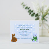Blue Polka Dot Petits Ours - Invitation Douche (Debout devant)