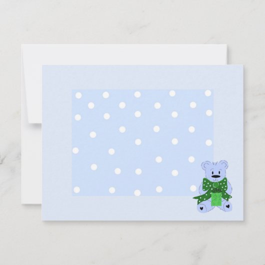 Blue Polka Dot Petits Ours - Invitation Douche (Dos)