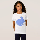 Blue Polka Dot Silhouette Easter Bunny Shirt (Voorkant volledig)