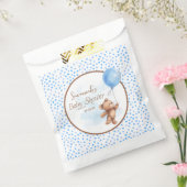 Blue Polka Dot Teddy Bear Baby shower Bedankzakje (Gezegeld)