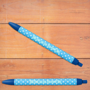 Blue Polka Dot Zwarte Inkt Pen