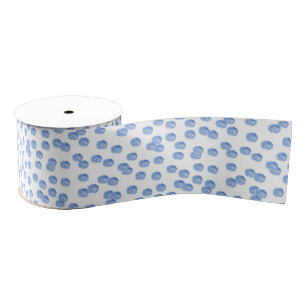 Blue Polka Dots 3' Wide Grosgrain Ribbon Grosgrain Lint