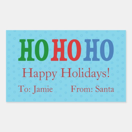 Blue Polka Dots aangepast kerstcadeaulabel / Label (Voorkant)