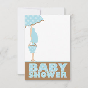 Blue Polka Dots Baby Douche Uitnodigingen