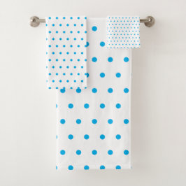 Blue Polka Dots Bad Handdoek