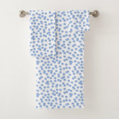 Blue Polka Dots Bathroom Towel Set Bad Handdoek (Insitu)