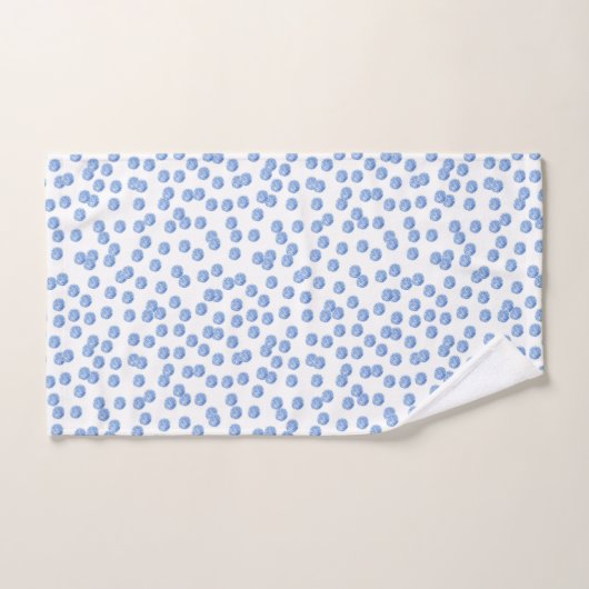 Blue Polka Dots Bathroom Towel Set Bad Handdoek (Handdoek)