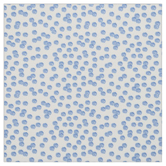 Blue Polka Dots Cotton Twill Fabric Stof
