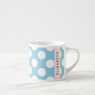 Blue Polka Dots, Polka Dot Pattern, Jouw naam Espresso Kop