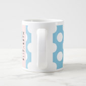 Blue Polka Dots, Polka Dot Pattern, Jouw naam Extra Grote Beker (Achterkant)