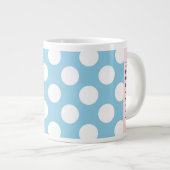 Blue Polka Dots, Polka Dot Pattern, Jouw naam Extra Grote Beker (Voorkant rechts)