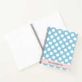 Blue Polka Dots, Polka Dot Pattern, Jouw naam Notitieboek (Binnen)