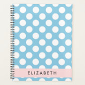 Blue Polka Dots, Polka Dot Pattern, Jouw naam Planner (Voorkant)