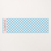 Blue Polka Dots, Polka Dot Pattern, Jouw naam Yogamat (Achterkant (horizontaal))