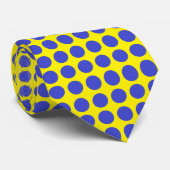 Blue Polka Dots Yellow Stropdas (Opgerold)