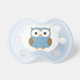Blue Polka Dotted Owl Pacifier Speen