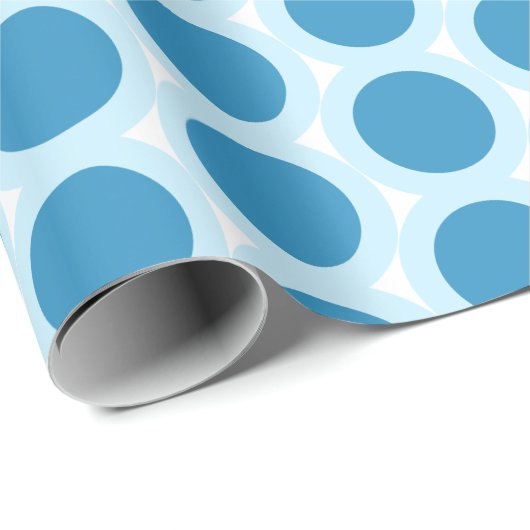 Blue Polkadot Modern Simple Minimalistics Cadeaupapier (Rol Hoek)