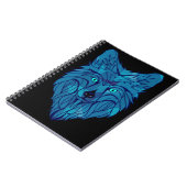 Blue Poly Wolf Head Notitieboek (Linkerzijde)