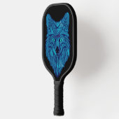 Blue Poly Wolf Head Pickleball Paddle (Links)