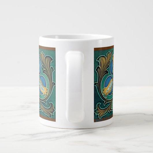 Blue Pomegranate Majolica Art Extra Grote Mok (Achterkant)