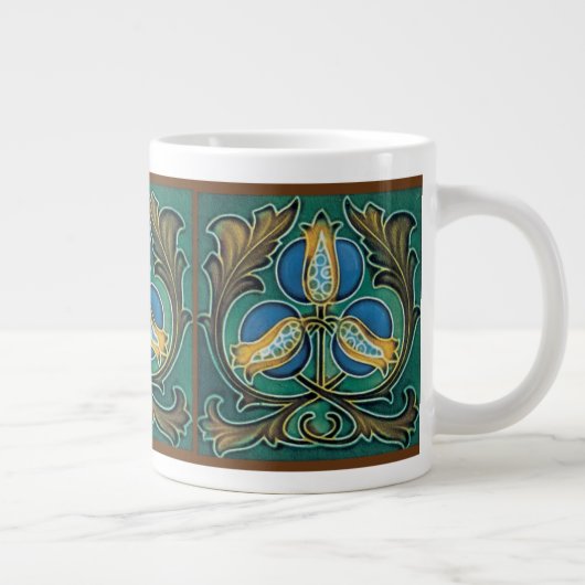 Blue Pomegranate Majolica Art Extra Grote Mok (Rechts)