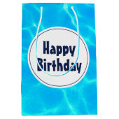 Blue Pool Water Photo Birthday Medium Cadeauzakje (Voorkant)