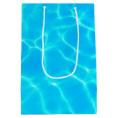 Blue Pool Water Photo Birthday Medium Cadeauzakje (Achterkant)