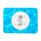 Blue Pool Water Photo Monogram Magneet (Horizontaal)