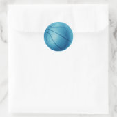 Blue Pop Art Basketbal Ronde Sticker (Tas)