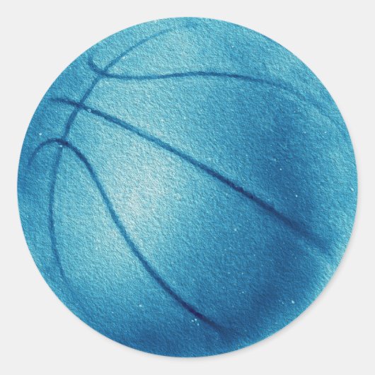 Blue Pop Art Basketbal Ronde Sticker (Voorkant)