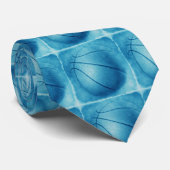 Blue Pop Art Basketbal Stropdas (Opgerold)