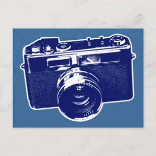 Blue Pop Art Camera Briefkaart