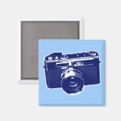 Blue Pop Art Camera Magneet (Voorkant / Achterkant)