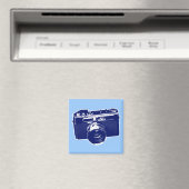 Blue Pop Art Camera Magneet (Insitu (Vaatwasser))