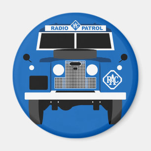 Blue Pop art Classic MK2 RAC Land Rover Magneet