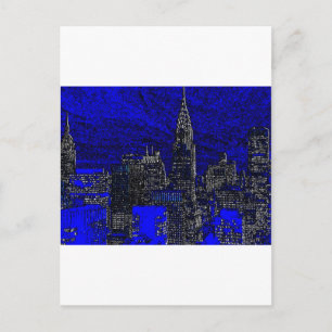 Blue Pop Art New York City Briefkaart