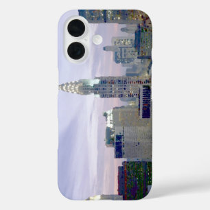 Blue Pop Art New York City iPhone 16 Hoesje