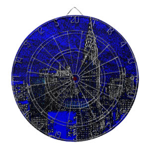 Blue Pop Art New York City Dartbord