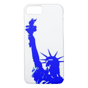 Blue Pop Art Statue de Liberty iPhone 7 Coque
