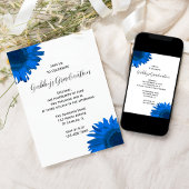 Blue Pop Art Sunflower Graduparty Uitnodiging