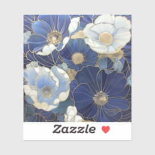 Blue Poppies geïnspireerd Sticker