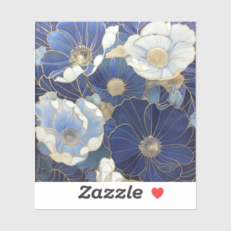 Blue Poppies geïnspireerd Sticker