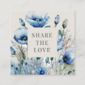Blue Poppy Floral Élégante carte de fidélité (Devant)